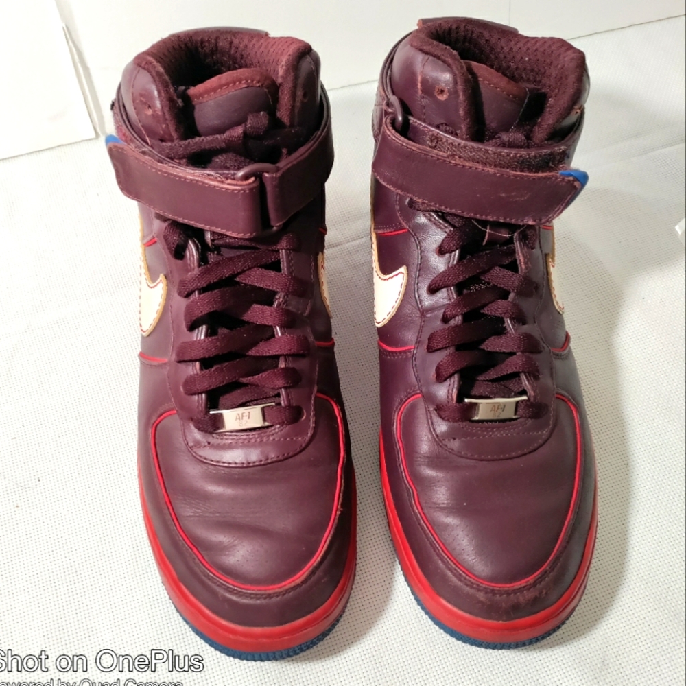 Nike Air Force 1 '07 Low Layers of Love Gym Red Burgundy Crush Men's EUC - Picture 2 of 13